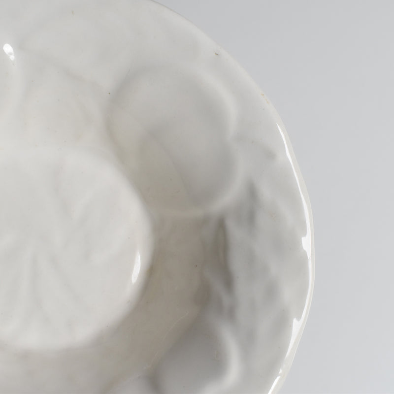 Vintage Barbotine Bowl, Saint Clément, White E