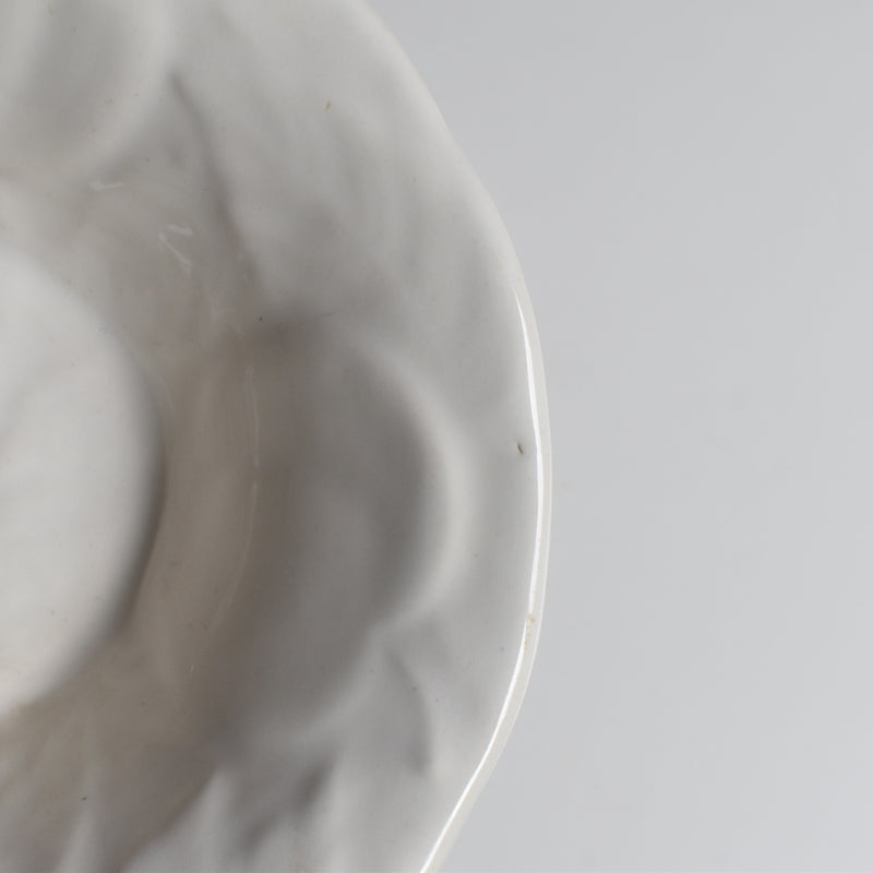 Vintage Barbotine Bowl, Saint Clément, White E