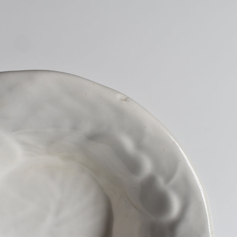 Vintage Barbotine Bowl, Saint Clément, White E