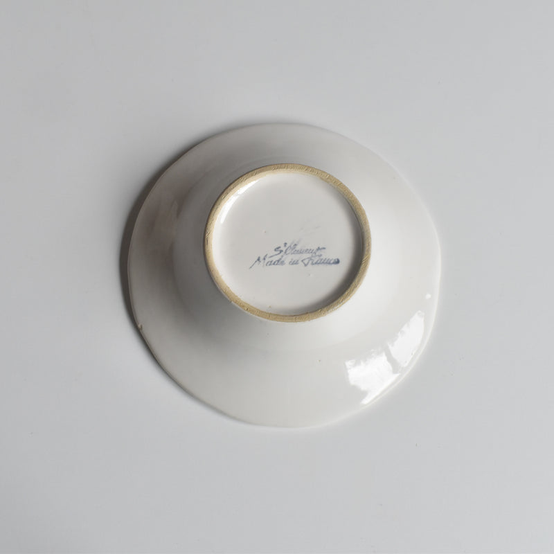 Vintage Barbotine Bowl, Saint Clément, White E