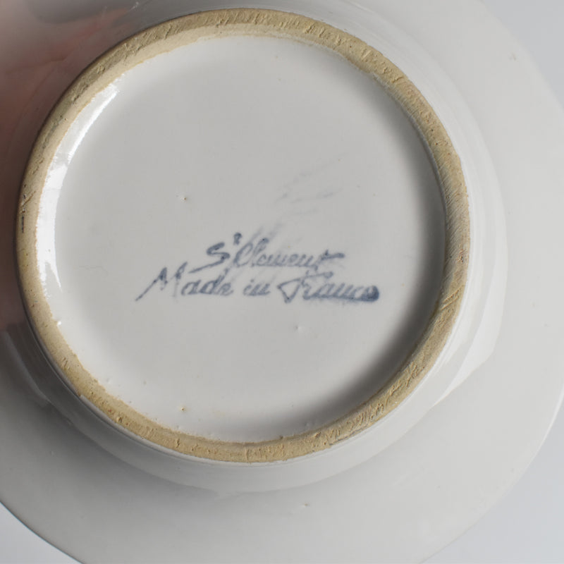 Vintage Barbotine Bowl, Saint Clément, White E