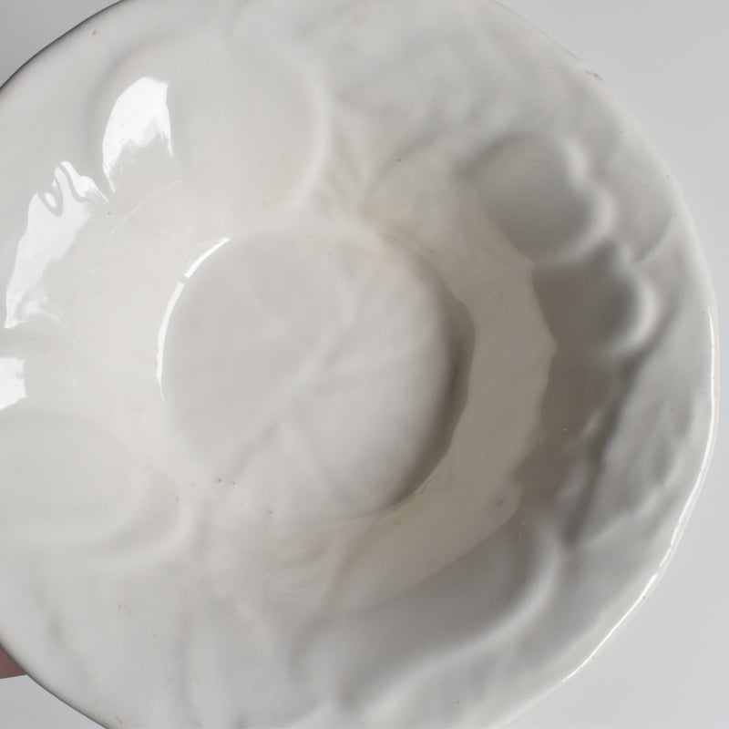 Vintage Barbotine Bowl, Saint Clément, White E