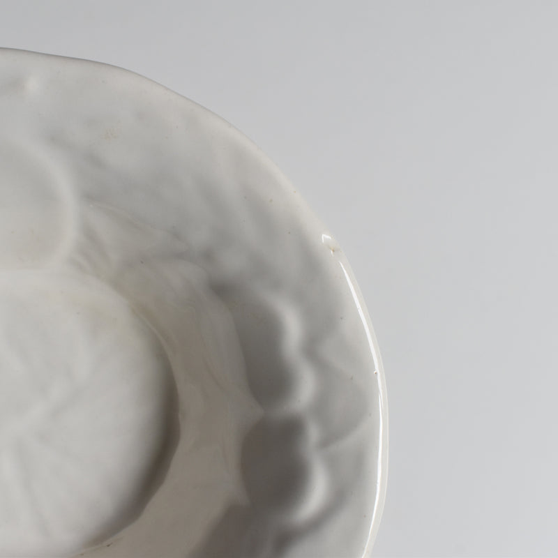 Vintage Barbotine Bowl, Saint Clément, White E