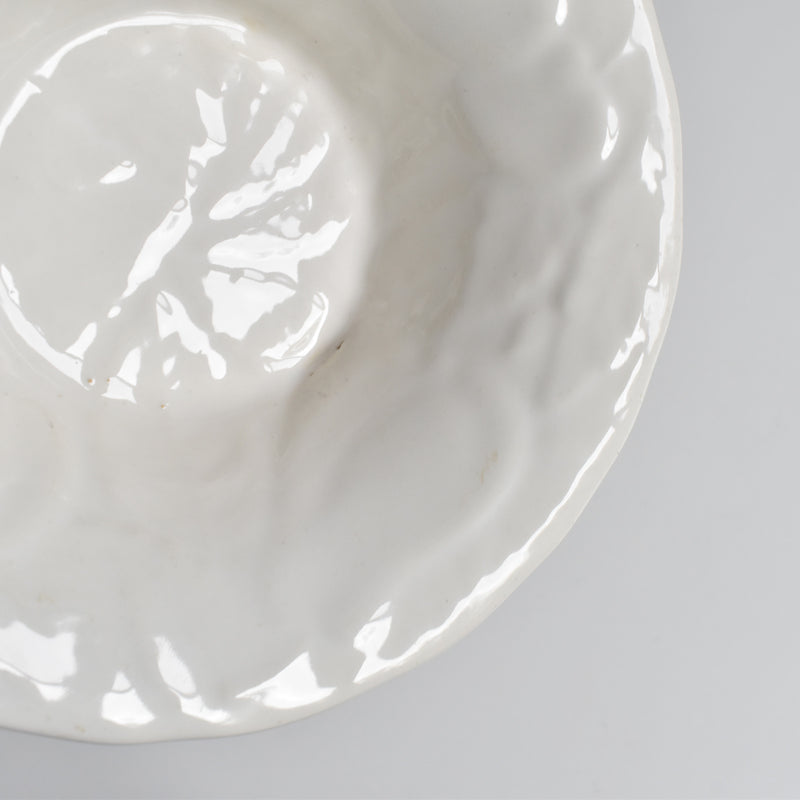 Vintage Barbotine Bowl, Saint Clément, White E