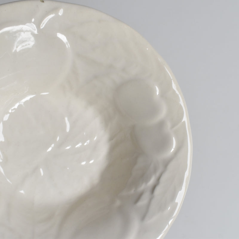 Vintage Barbotine Bowl, Saint Clément, White F