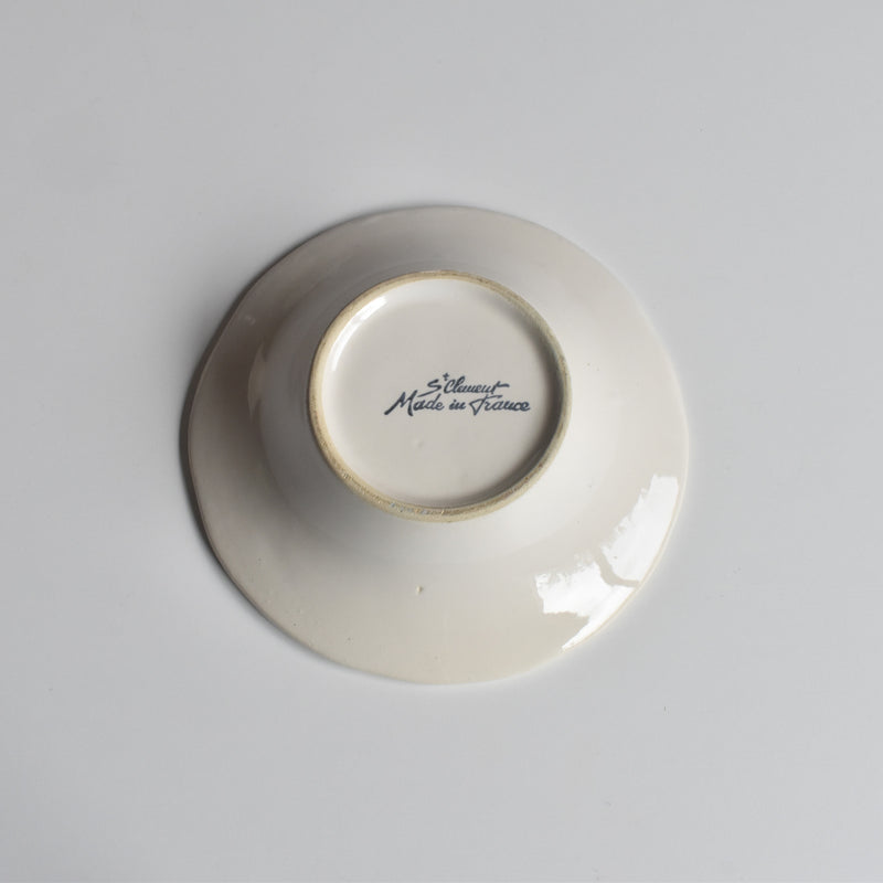 Vintage Barbotine Bowl, Saint Clément, White F