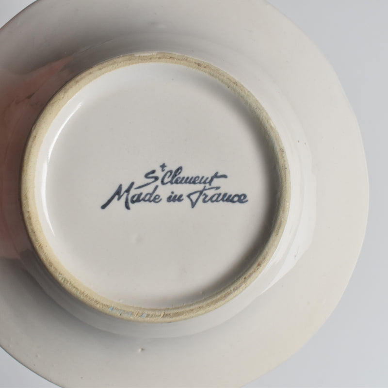 Vintage Barbotine Bowl, Saint Clément, White F