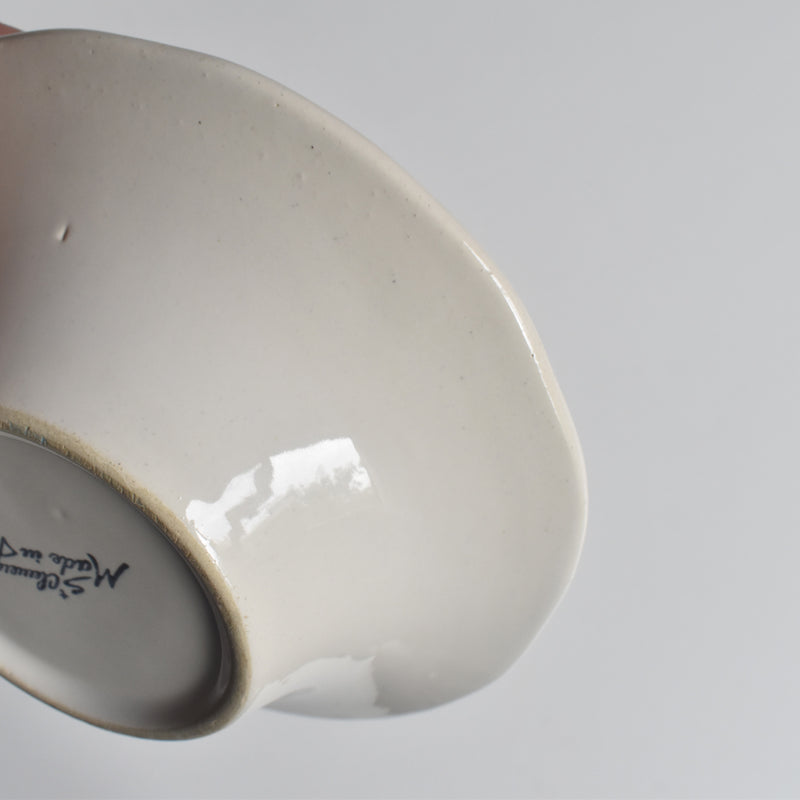 Vintage Barbotine Bowl, Saint Clément, White F