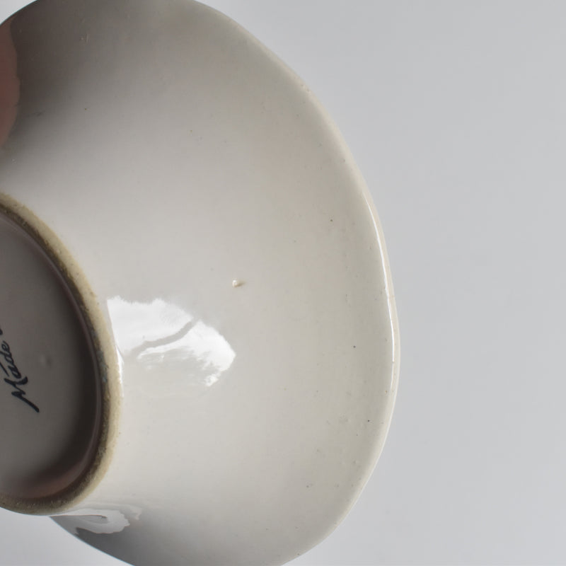 Vintage Barbotine Bowl, Saint Clément, White F