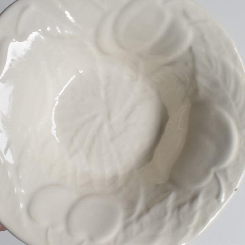 Vintage Barbotine Bowl, Saint Clément, White F