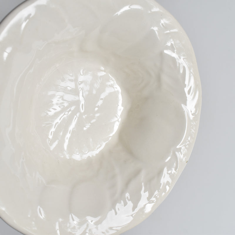 Vintage Barbotine Bowl, Saint Clément, White F