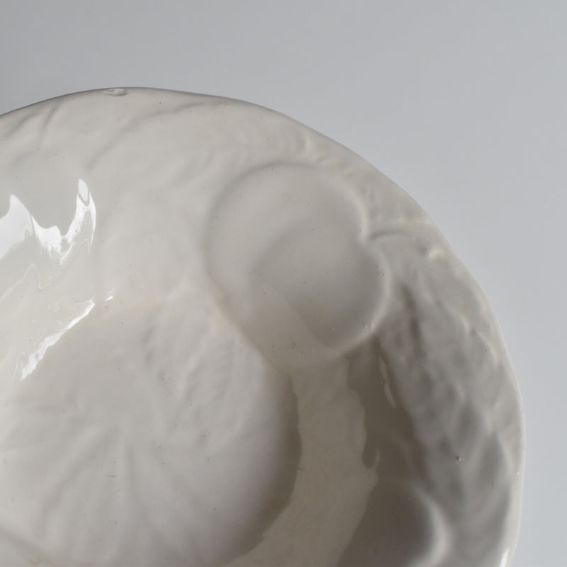 Vintage Barbotine Bowl St. Clément White G