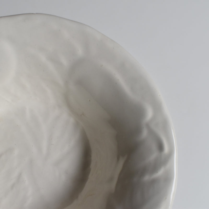 Vintage Barbotine Bowl St. Clément White G