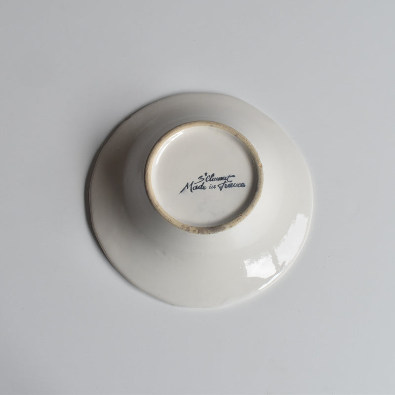 Vintage Barbotine Bowl St. Clément White G