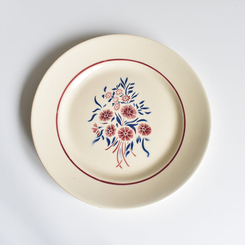 Antique dessert plate, Badonviller, Francine A