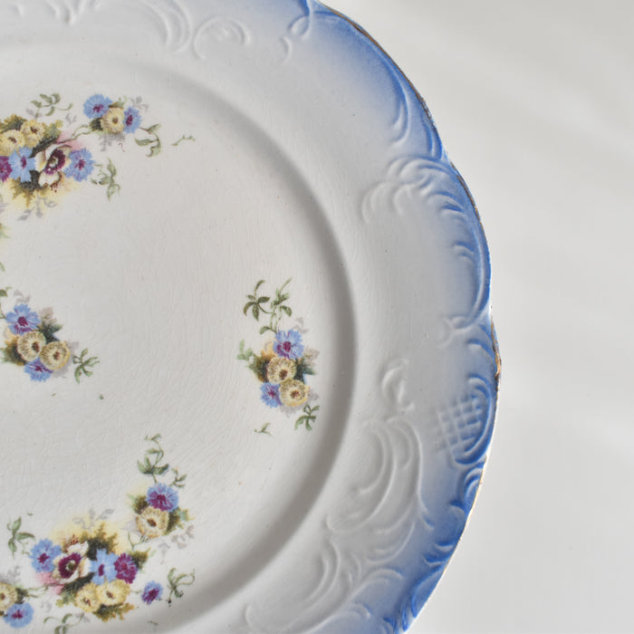 アンティークデザートプレート フラワー＆レリーフ A