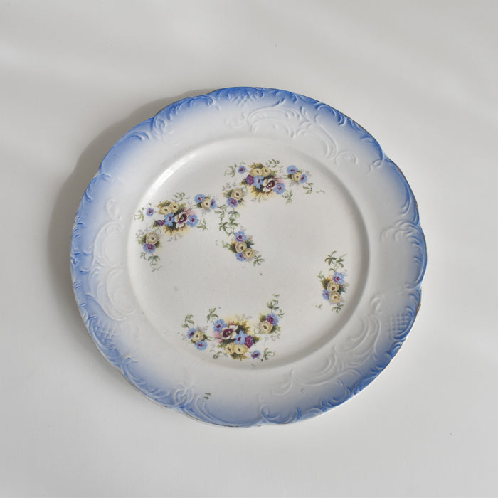 アンティークデザートプレート フラワー＆レリーフ A