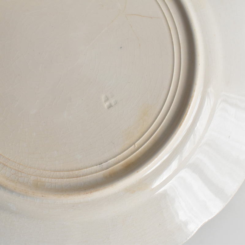 Antique Dessert Plate, Flower & Relief, B