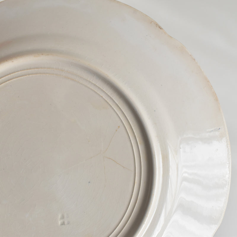 Antique Dessert Plate, Flower & Relief, B