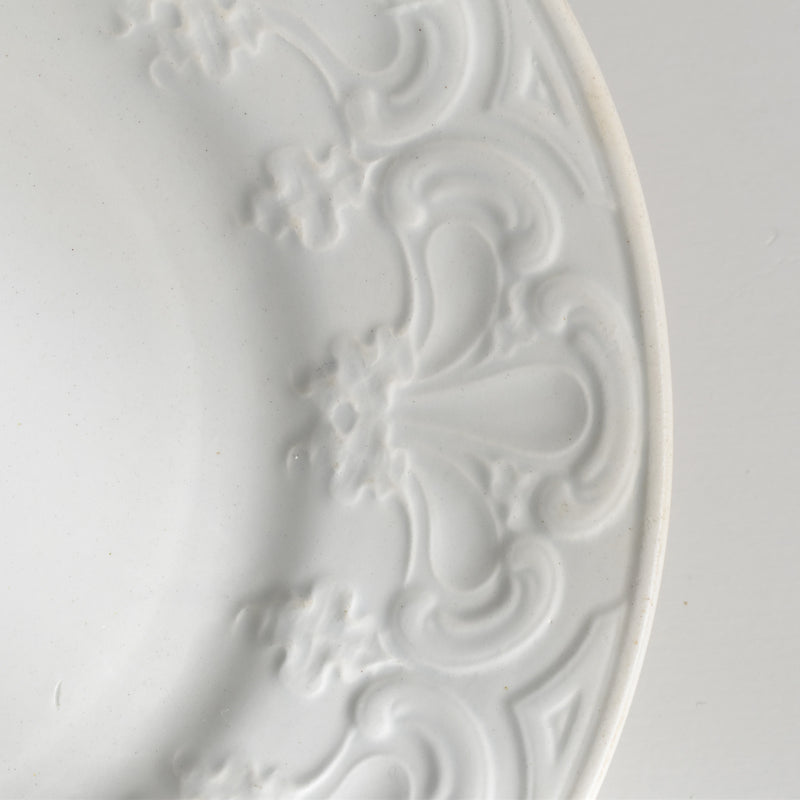 Antique Dessert Plate, LM&Cie Creil Montereau, Relief