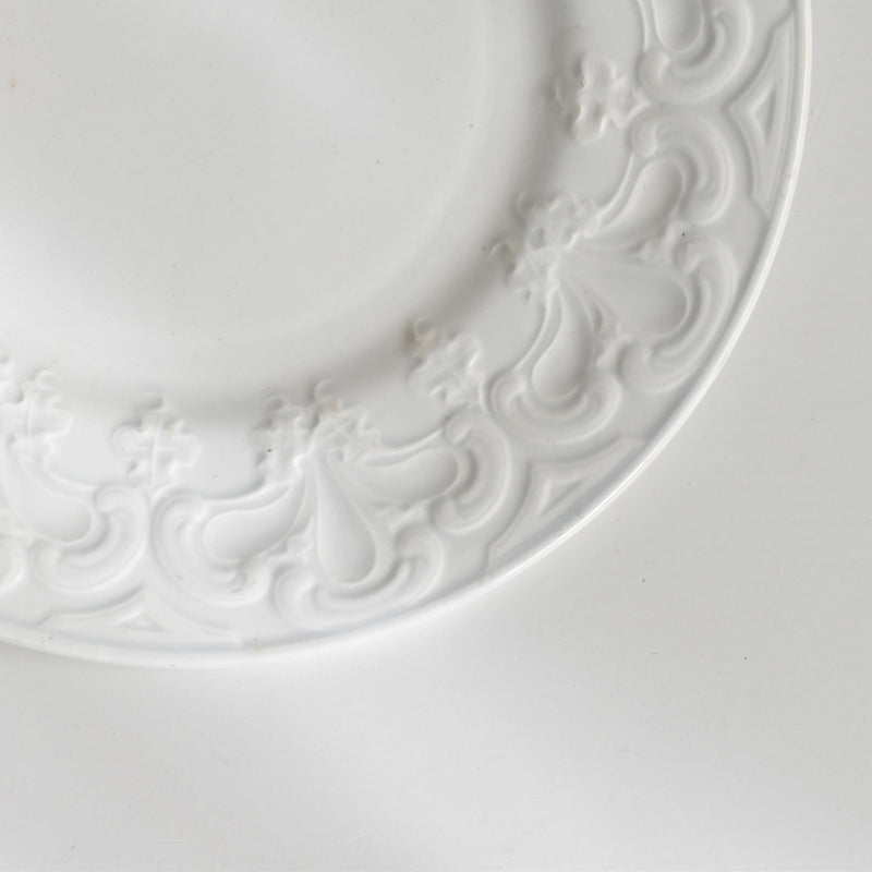 Antique Dessert Plate, LM&Cie Creil Montereau, Relief