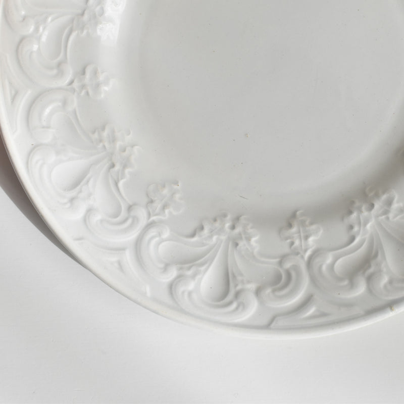 Antique Dessert Plate, LM&Cie Creil Montereau, Relief