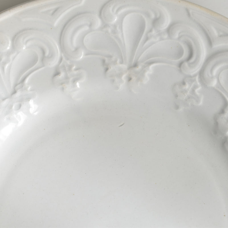 Antique Dessert Plate, LM&Cie Creil Montereau, Relief