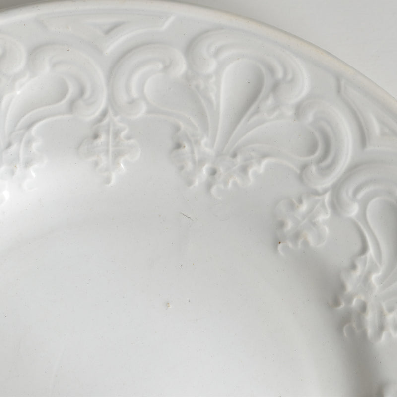 Antique Dessert Plate, LM&Cie Creil Montereau, Relief