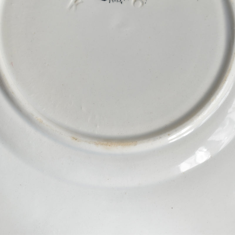 Antique Dessert Plate, LM&Cie Creil Montereau, Relief