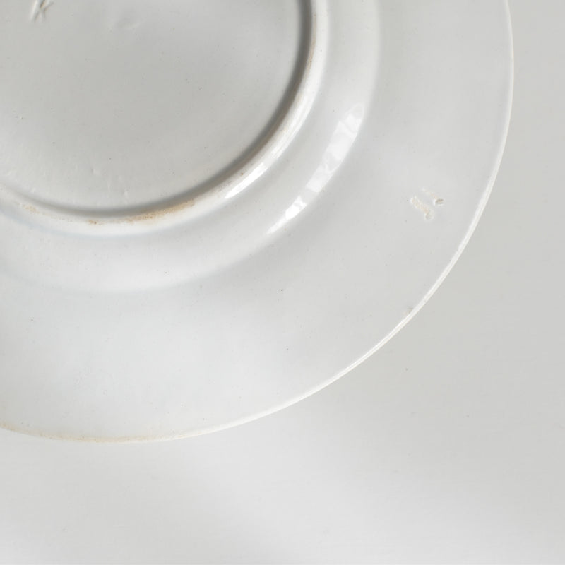 Antique Dessert Plate, LM&Cie Creil Montereau, Relief
