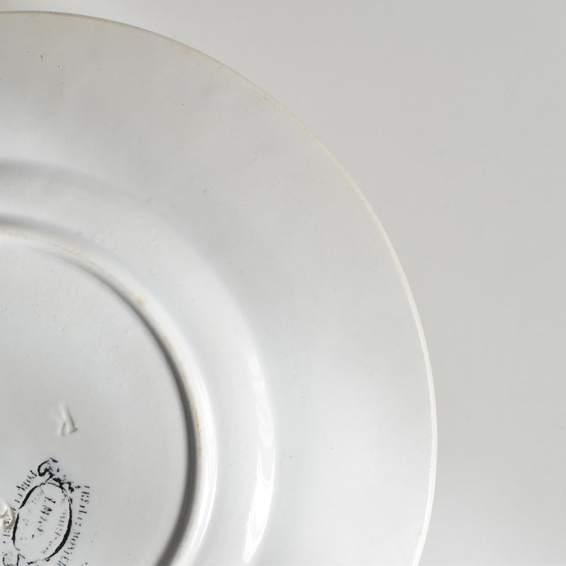 Antique Dessert Plate, LM&Cie Creil Montereau, Relief