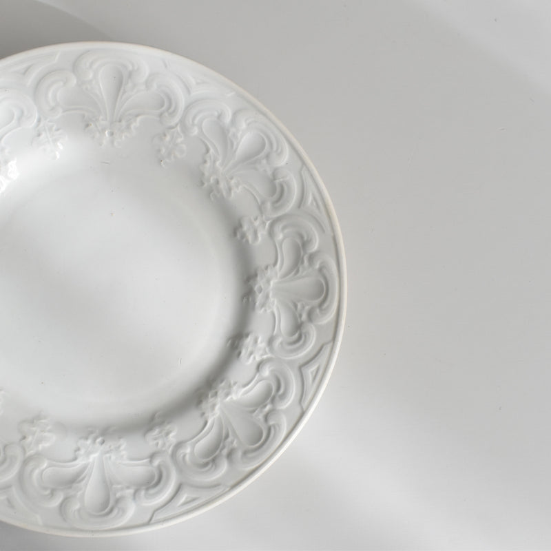 Antique Dessert Plate, LM&Cie Creil Montereau, Relief