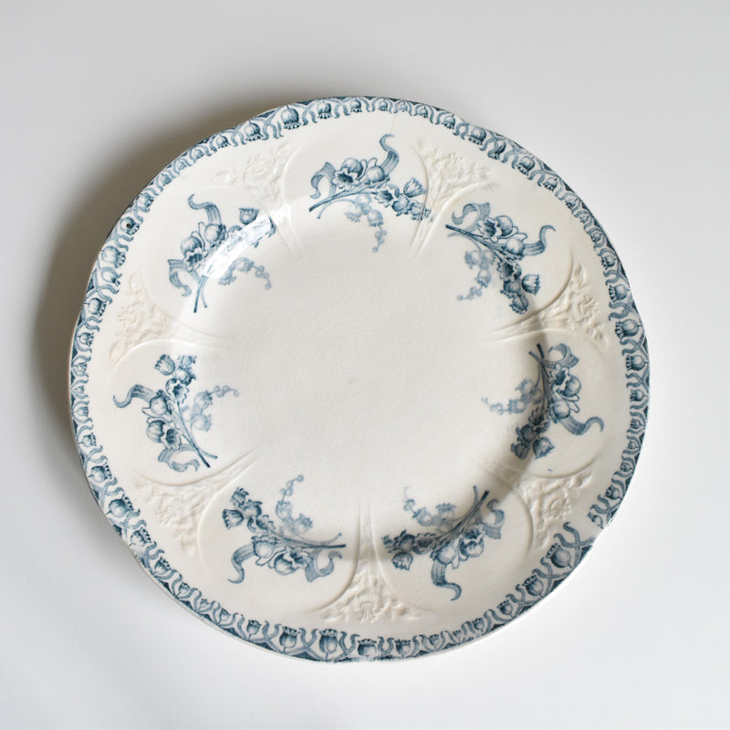 Antique Dessert Plate, Longwy Muguet (Lily of the Valley) B