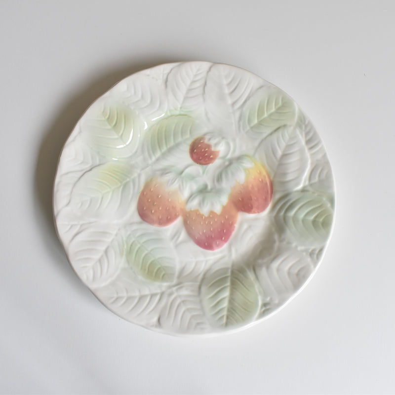 Vintage Dessert Plate Salins Barbotine Fraises A