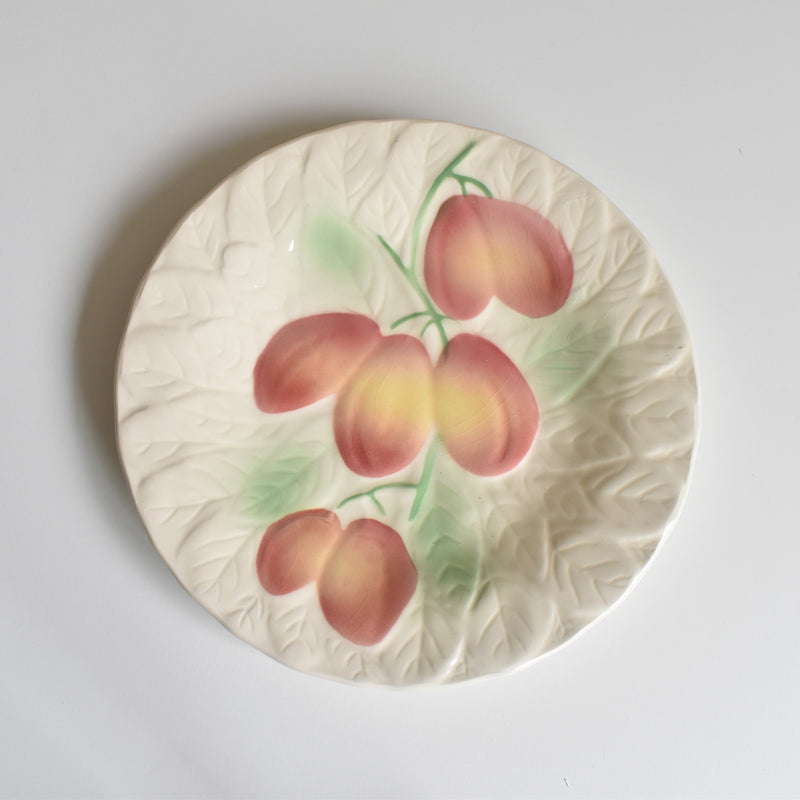 Vintage Dessert Plate Sarreguemines Barbotine Prunes A