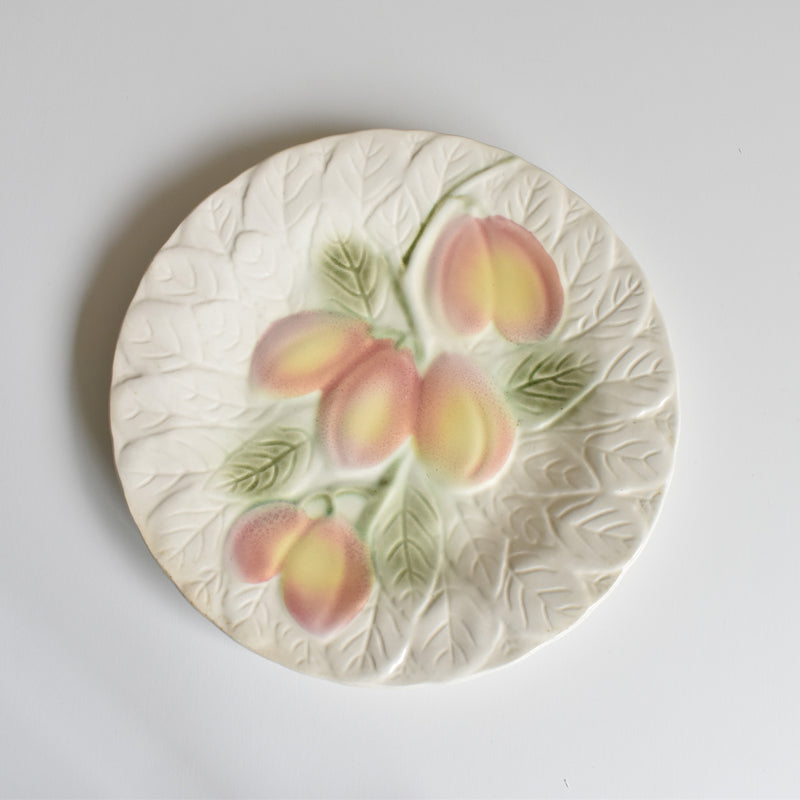 Vintage Dessert Plate Sarreguemines Barbotine Prunes B