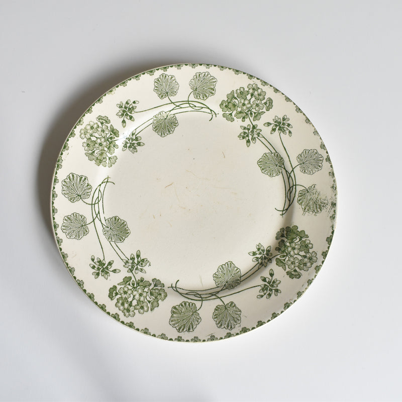 Antique Dessert Plate U&C Sarreguemines Géranium A