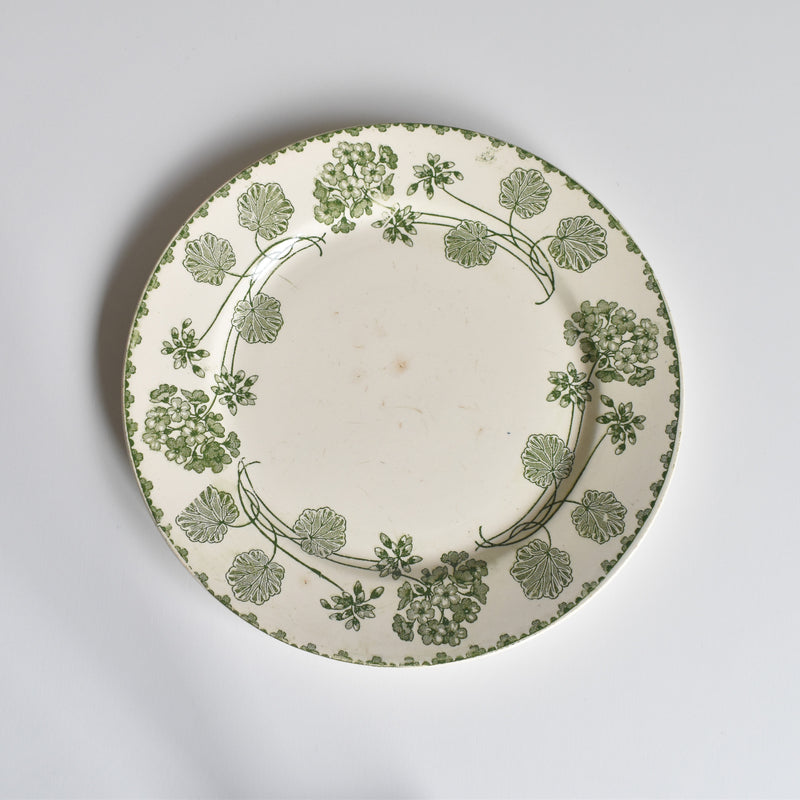 Antique Dessert Plate, U&C Sarreguemines, Géranium B