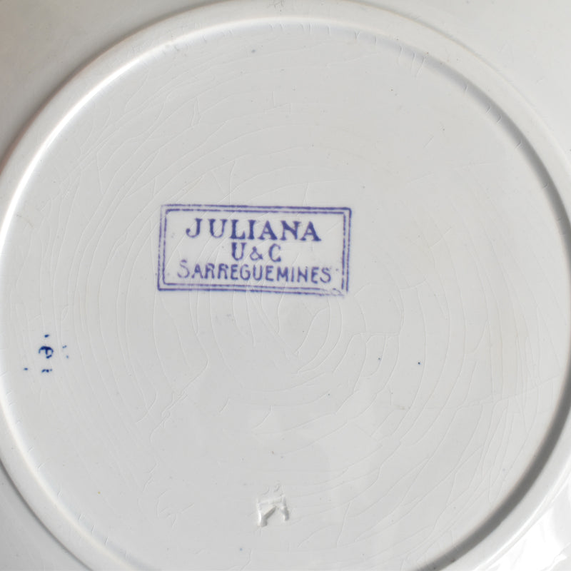 Antique Dessert Plate U&C Sarreguemines Juliana B