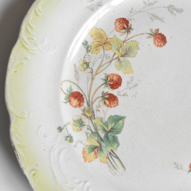 Antique Dessert Plate - Fraises (Strawberries) C