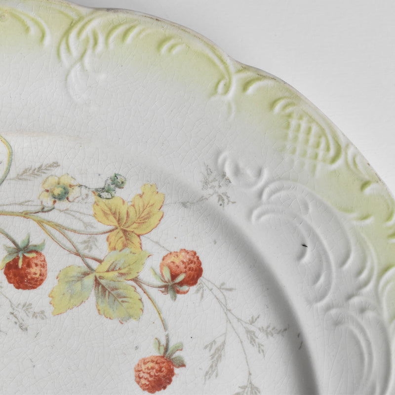 Antique Dessert Plate - Fraises (Strawberries) C