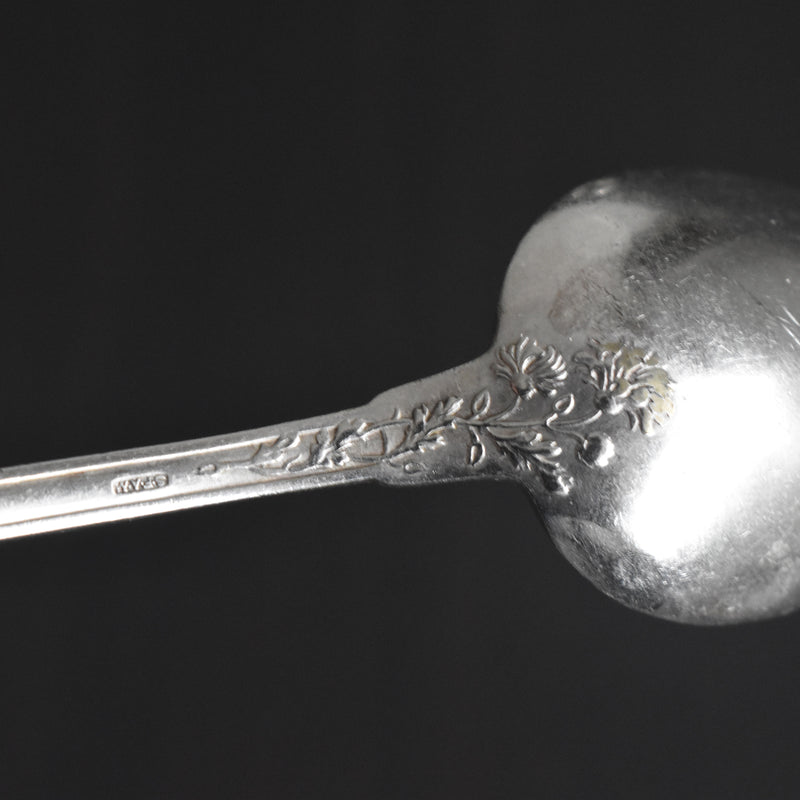 Vintage Dessert Spoon Silver Plated SFAM Flower