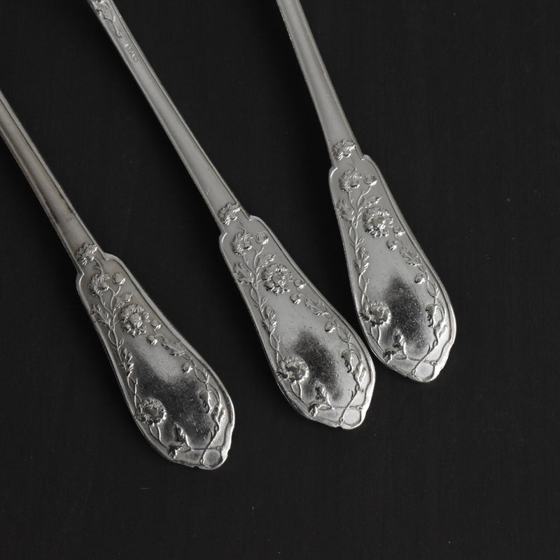 Vintage Dessert Spoon Silver Plated SFAM Flower