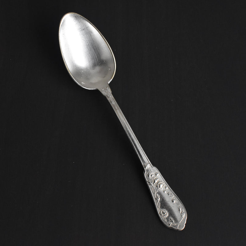 Vintage Dessert Spoon Silver Plated SFAM Flower