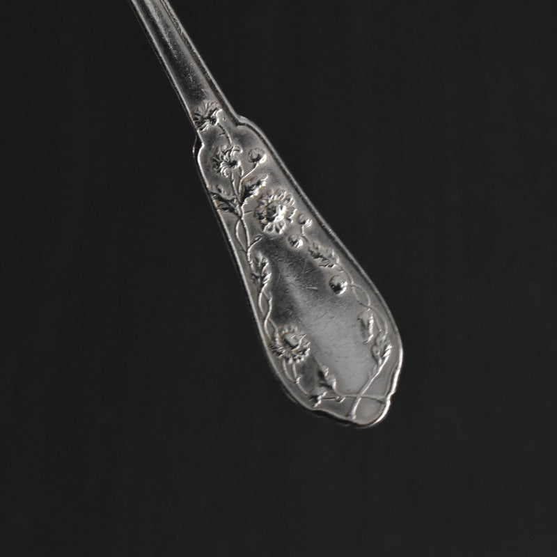 Vintage Dessert Spoon Silver Plated SFAM Flower