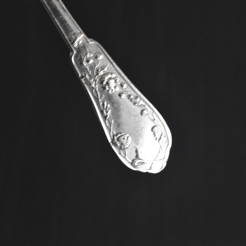 Vintage Dessert Spoon Silver Plated SFAM Flower