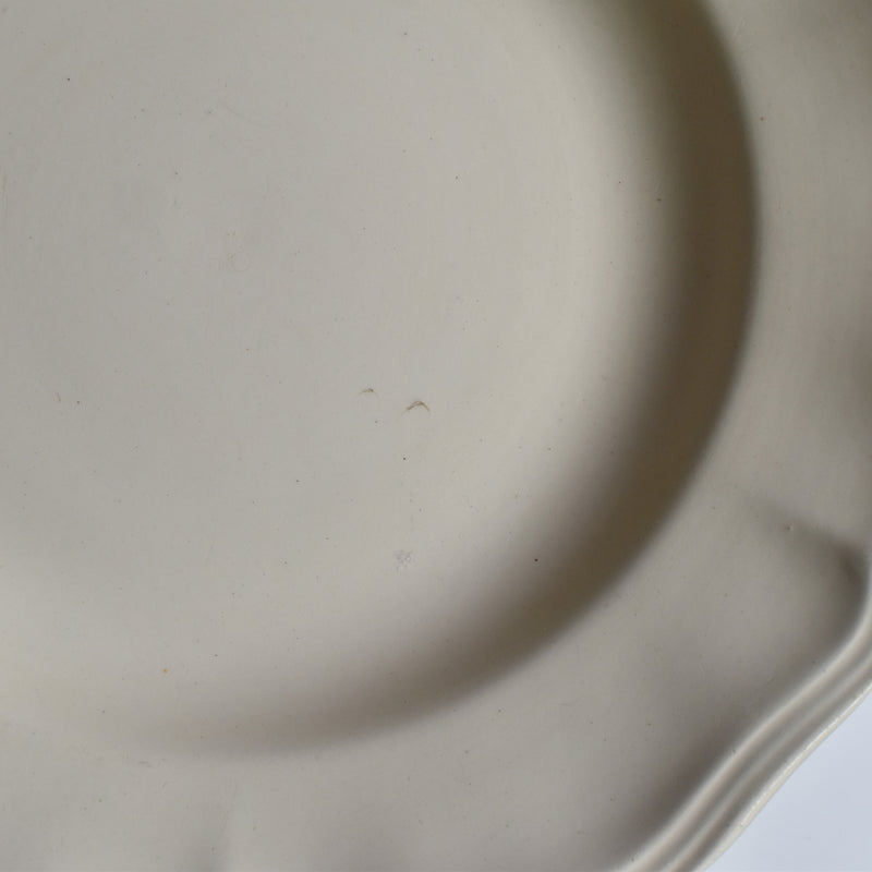 Vintage Footed Plate Digoin & Sarreguemines Ivoire Floral Rim