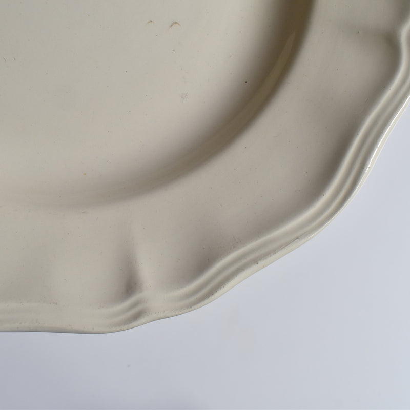 Vintage Footed Plate Digoin & Sarreguemines Ivoire Floral Rim