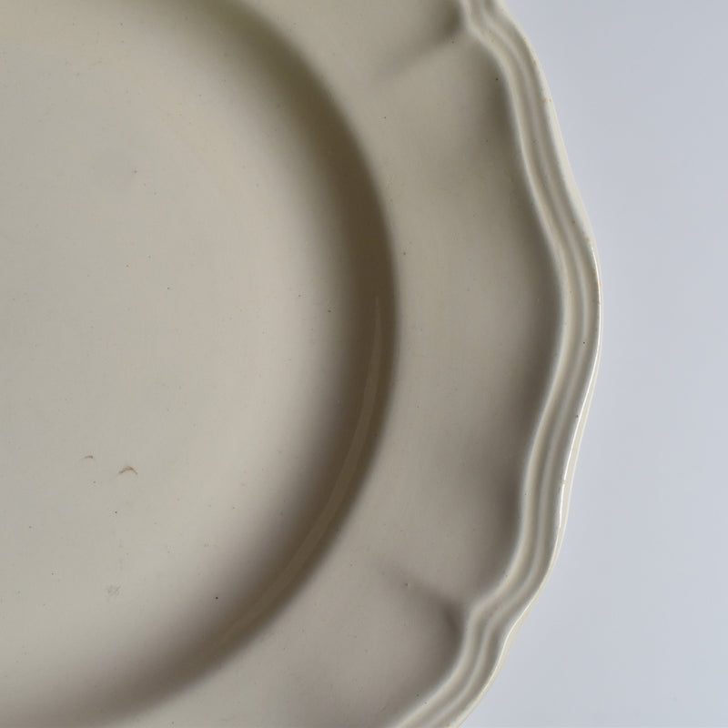 Vintage Footed Plate Digoin & Sarreguemines Ivoire Floral Rim