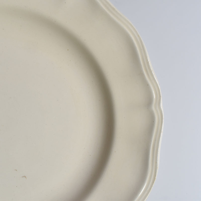 Vintage Footed Plate Digoin & Sarreguemines Ivoire Floral Rim